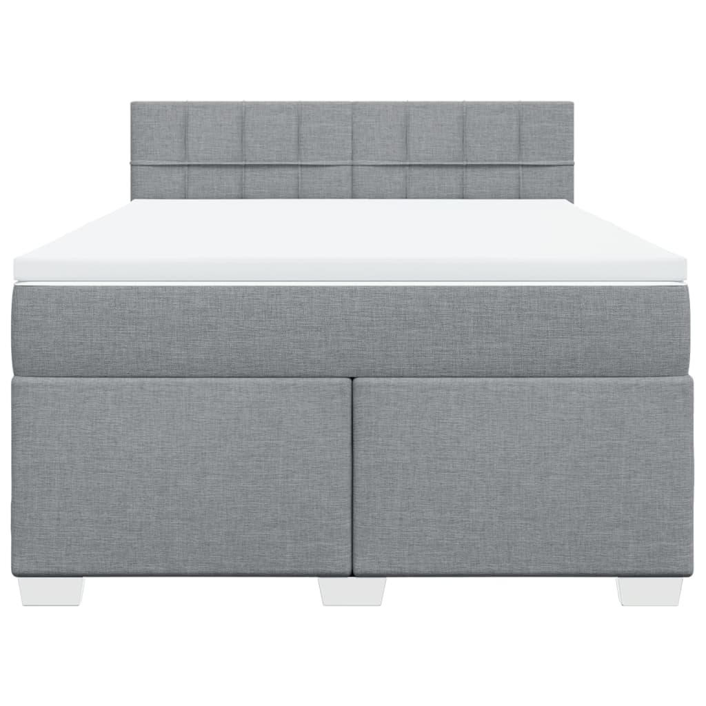 Giroletto a Molle con Materasso Grigio Chiaro 140x200cm Tessuto | homemem39