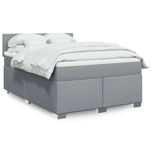 Giroletto a Molle con Materasso Grigio Chiaro 140x200cm Tessuto | homemem39