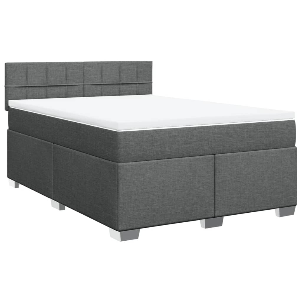 Giroletto a Molle con Materasso Grigio Scuro 140x200cm Tessuto | homemem39