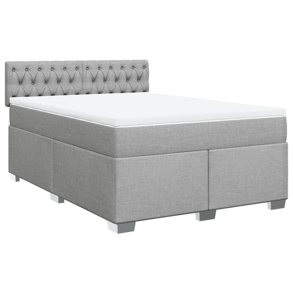 Giroletto a Molle con Materasso Grigio Chiaro 140x200cm Tessuto | homemem39