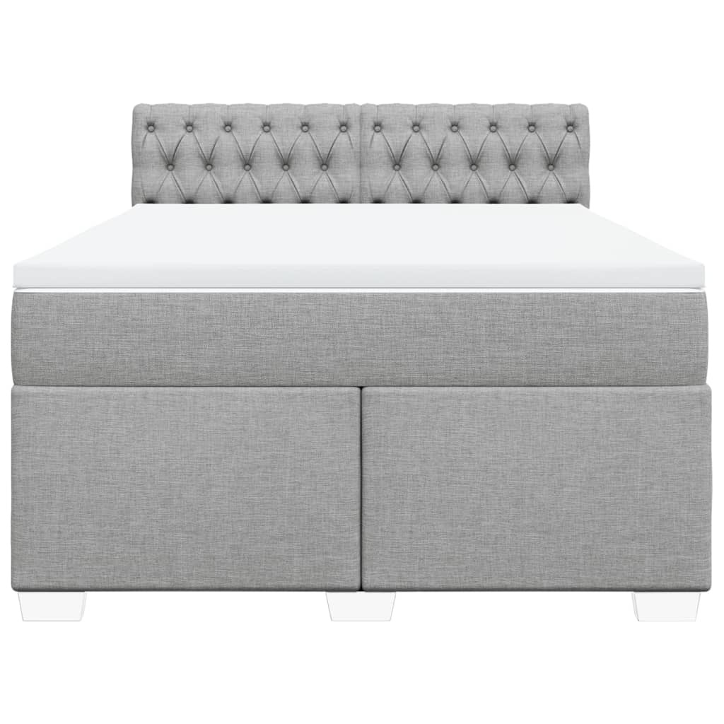 Giroletto a Molle con Materasso Grigio Chiaro 140x200cm Tessuto | homemem39