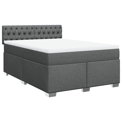 Giroletto a Molle con Materasso Grigio Scuro 140x200cm Tessuto