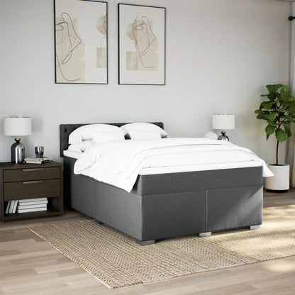 Giroletto a Molle con Materasso Grigio Scuro 140x200cm Tessuto