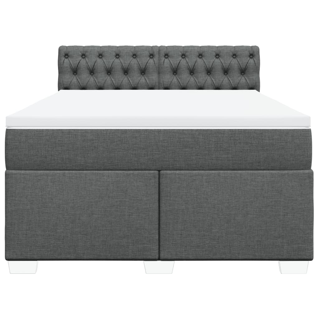 Giroletto a Molle con Materasso Grigio Scuro 140x200cm Tessuto