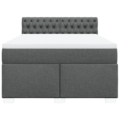 Giroletto a Molle con Materasso Grigio Scuro 140x200cm Tessuto