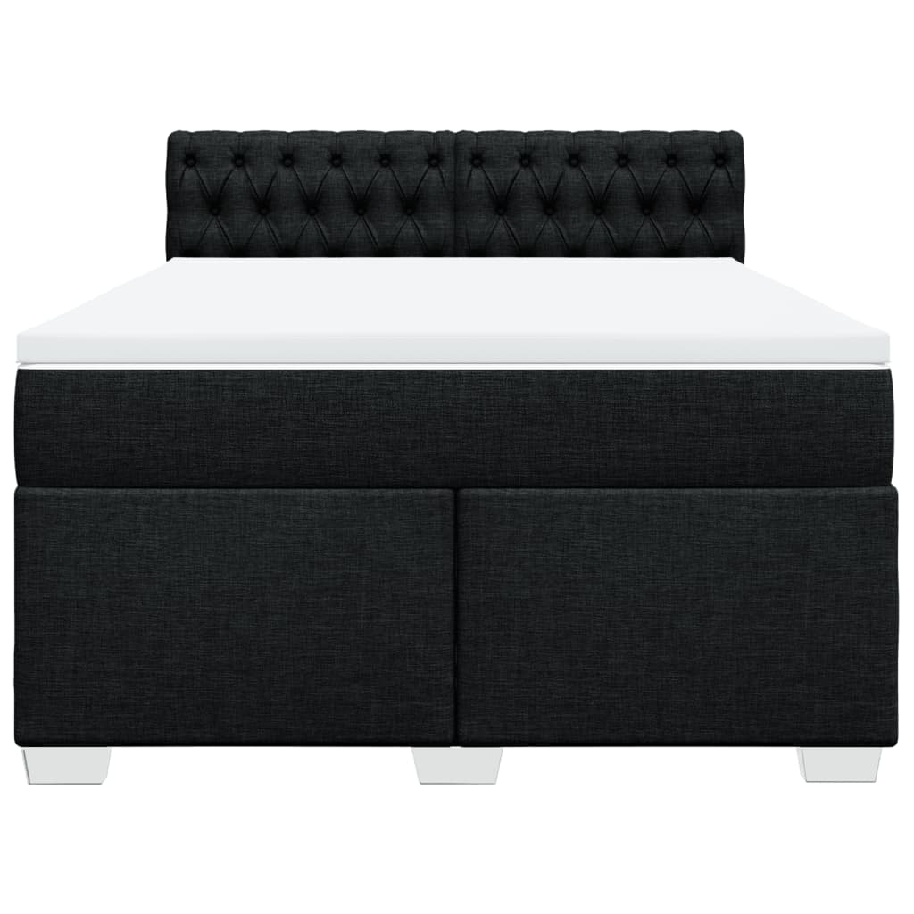 Giroletto a Molle con Materasso Nero 140x200 cm in Tessuto | homemem39