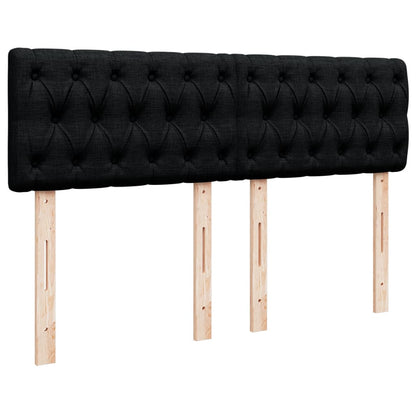 Giroletto a Molle con Materasso Nero 140x200 cm in Tessuto