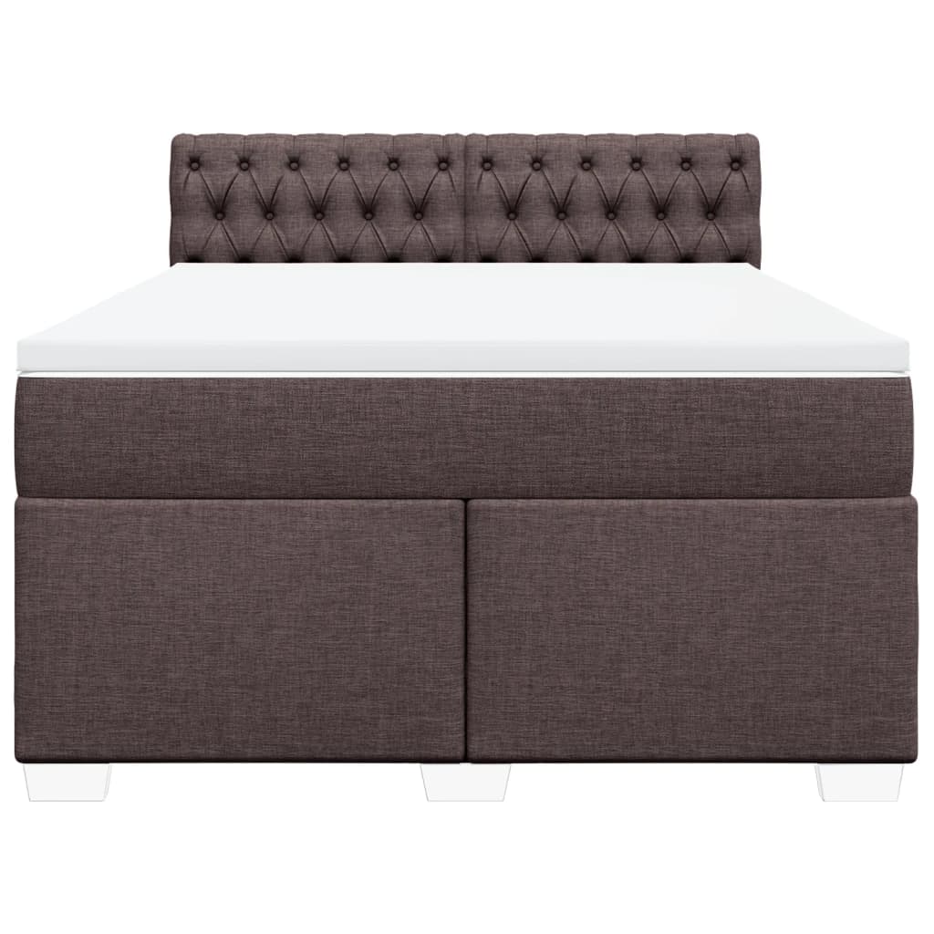 Giroletto a Molle con Materasso Marrone Scuro 140x200cm Tessuto | homemem39