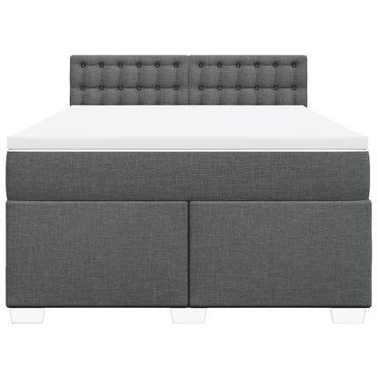 Giroletto a Molle con Materasso Grigio Scuro 140x200cm Tessuto