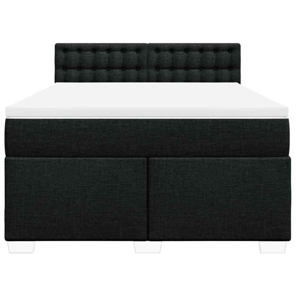 Giroletto a Molle con Materasso Nero 140x200 cm in Tessuto