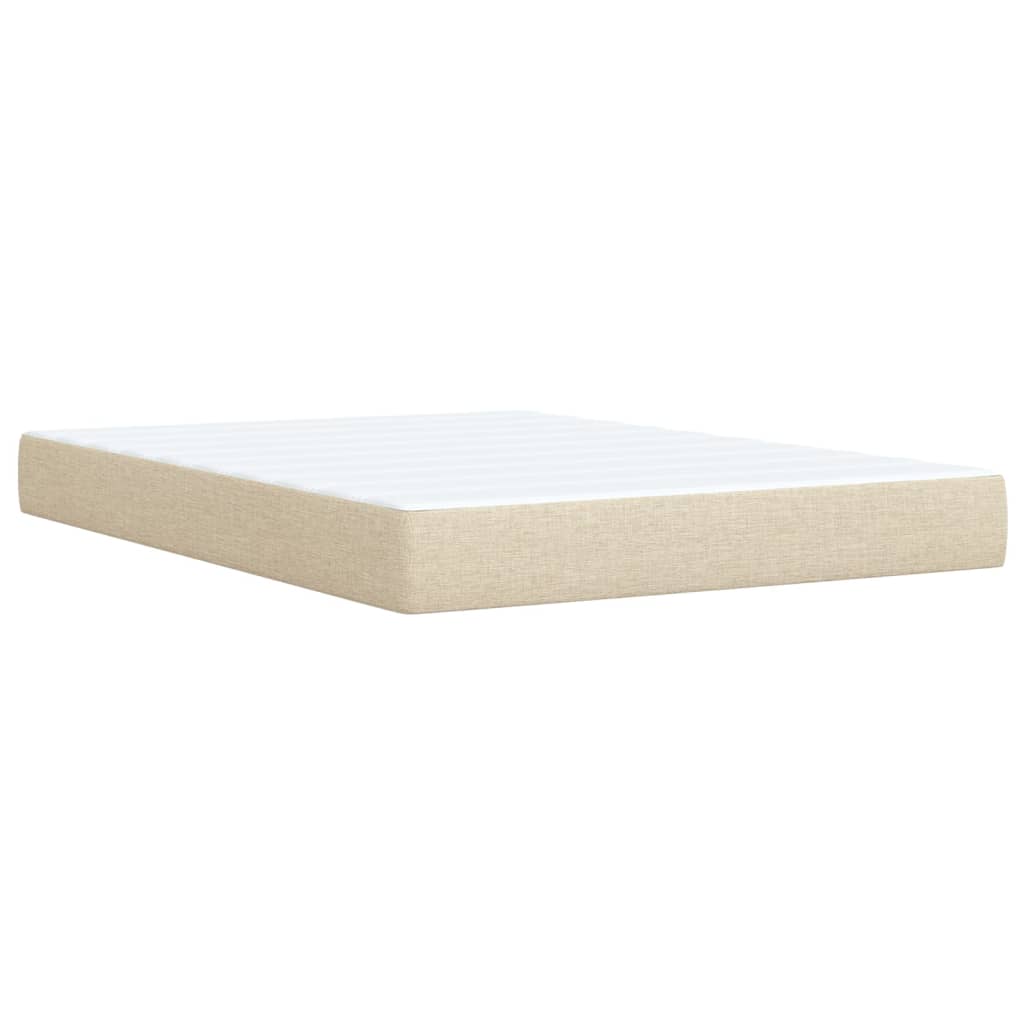 Giroletto a Molle con Materasso Crema 140x200 cm in Tessuto | homemem39