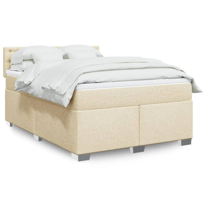 Giroletto a Molle con Materasso Crema 140x200 cm in Tessuto | homemem39