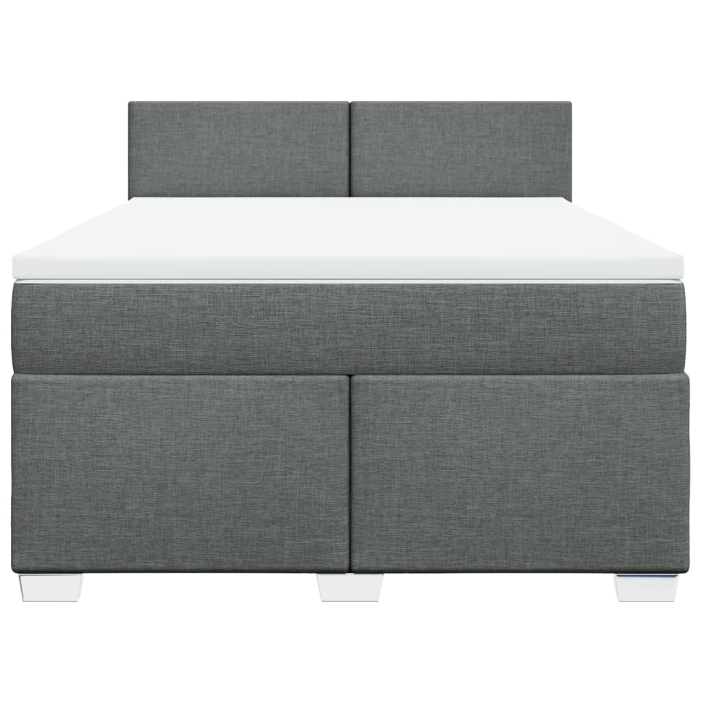 Giroletto a Molle con Materasso Grigio Scuro 160x200 cm Tessuto | homemem39