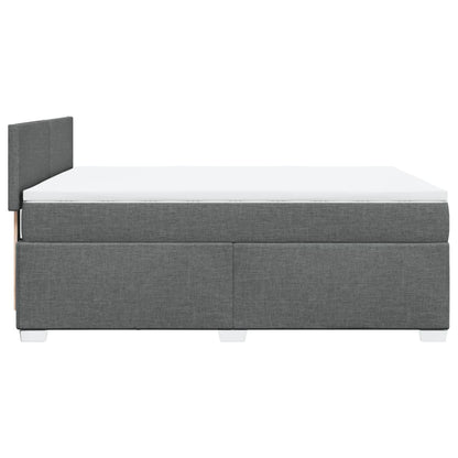 Giroletto a Molle con Materasso Grigio Scuro 160x200 cm Tessuto | homemem39
