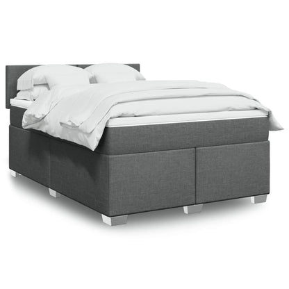 Giroletto a Molle con Materasso Grigio Scuro 160x200 cm Tessuto | homemem39