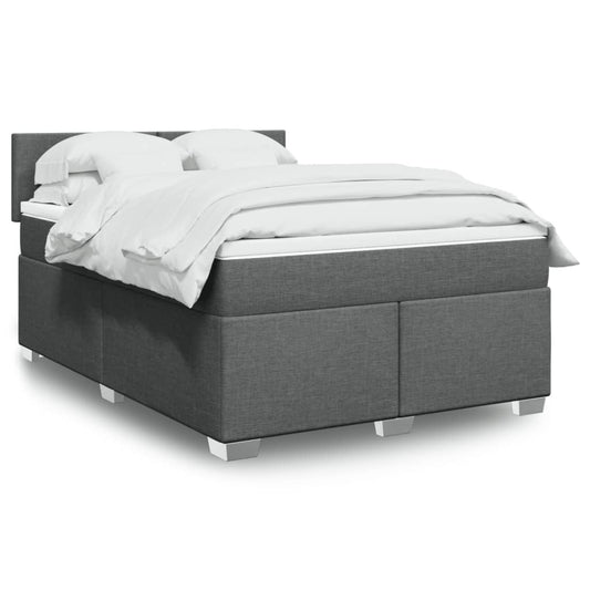 Giroletto a Molle con Materasso Grigio Scuro 160x200 cm Tessuto | homemem39