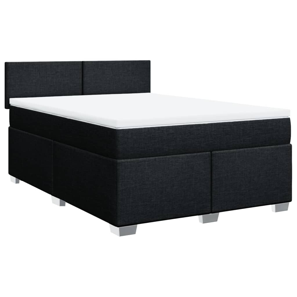 Giroletto a Molle con Materasso Nero 160x200 cm in Tessuto | homemem39