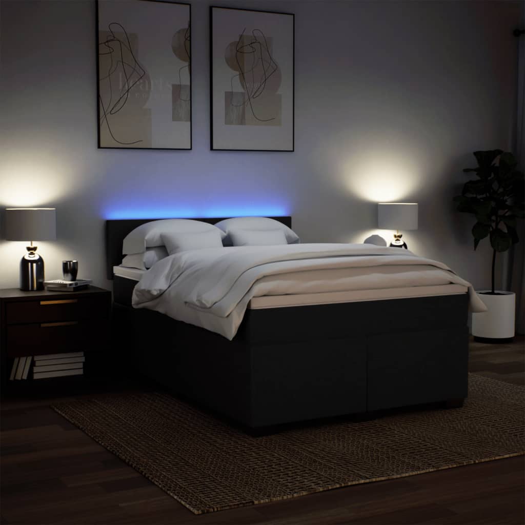 Giroletto a Molle con Materasso Nero 160x200 cm in Tessuto | homemem39