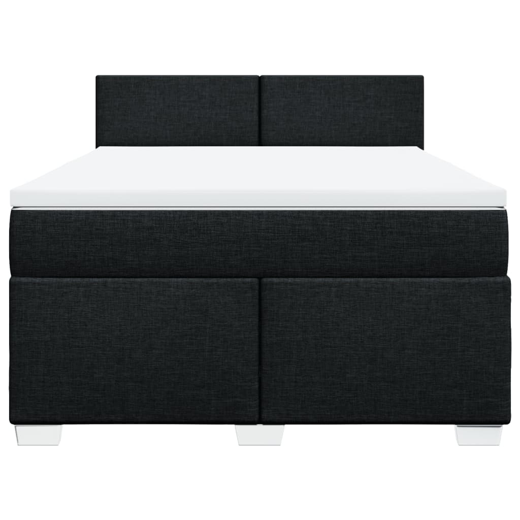Giroletto a Molle con Materasso Nero 160x200 cm in Tessuto | homemem39