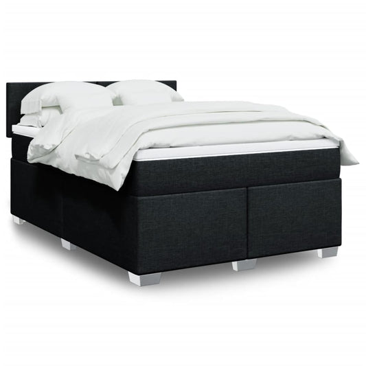 Giroletto a Molle con Materasso Nero 160x200 cm in Tessuto | homemem39