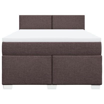 Giroletto a Molle con Materasso Marrone Scuro 160x200cm Tessuto | homemem39
