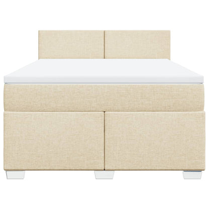 Giroletto a Molle con Materasso Crema 160x200 cm in Tessuto | homemem39