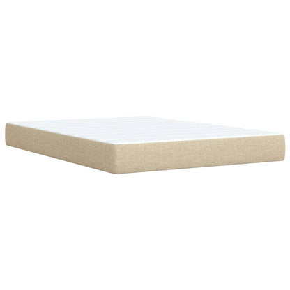 Giroletto a Molle con Materasso Crema 160x200 cm in Tessuto | homemem39