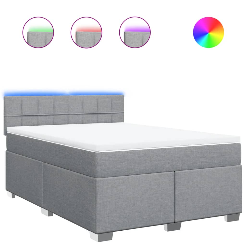 Giroletto a Molle con Materasso Grigio Chiaro160x200 cm Tessuto - homemem39