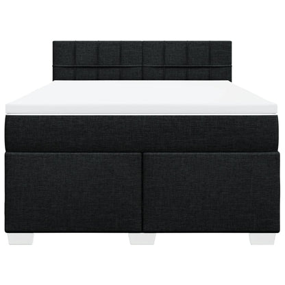 Giroletto a Molle con Materasso Nero 160x200 cm in Tessuto | homemem39