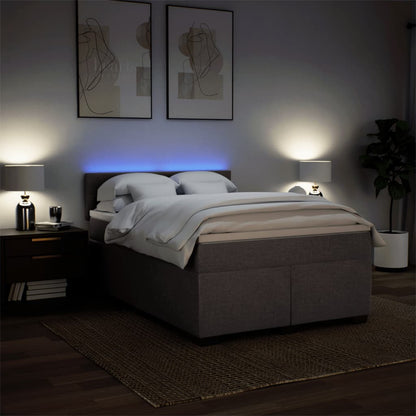 Giroletto a Molle con Materasso Tortora 160x200 cm in Tessuto | homemem39