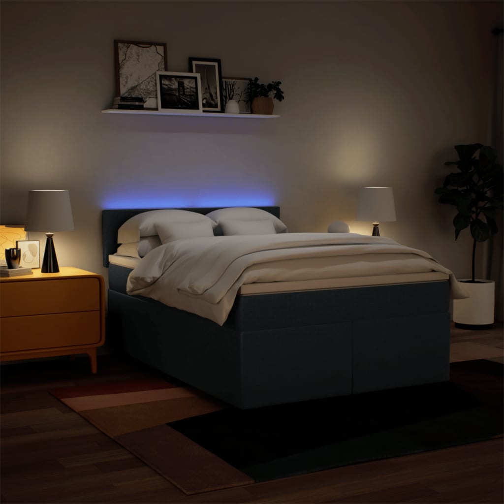 Giroletto a Molle con Materasso Blu 160x200 cm in Tessuto | homemem39