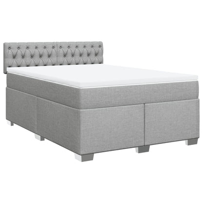 Giroletto a Molle con Materasso Grigio Chiaro160x200 cm Tessuto