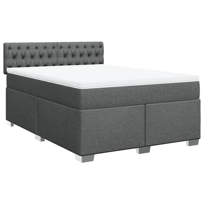 Giroletto a Molle con Materasso Grigio Scuro 160x200 cm Tessuto