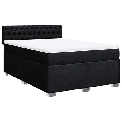 Giroletto a Molle con Materasso Nero 160x200 cm in Tessuto