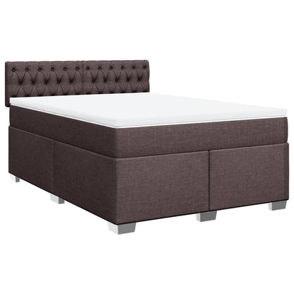 Giroletto a Molle con Materasso Marrone Scuro 160x200cm Tessuto