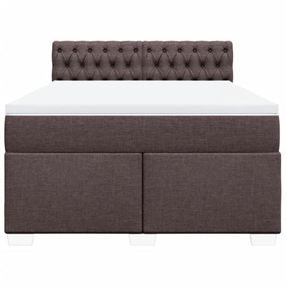 Giroletto a Molle con Materasso Marrone Scuro 160x200cm Tessuto