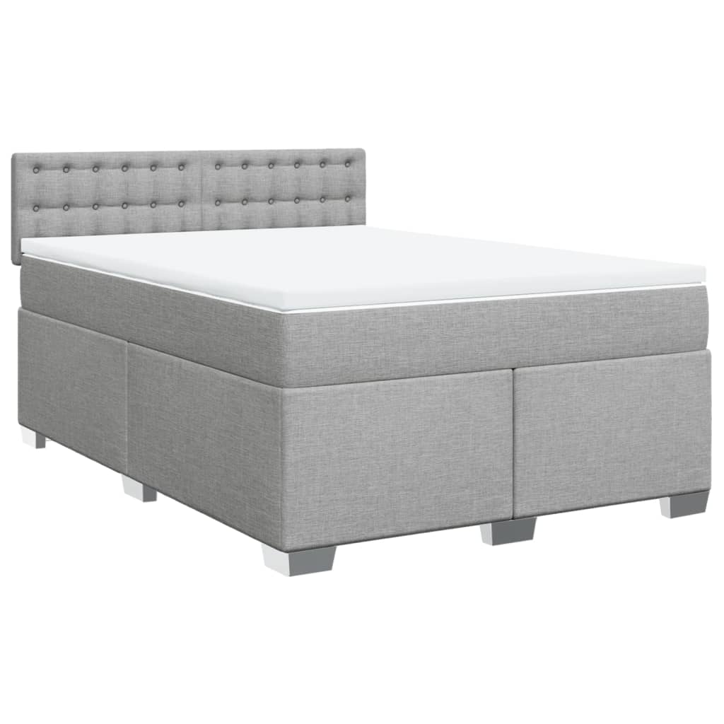 Giroletto a Molle con Materasso Grigio Chiaro 160x200cm Tessuto | homemem39