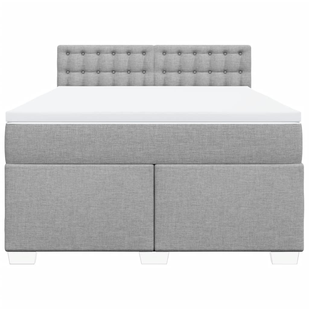 Giroletto a Molle con Materasso Grigio Chiaro 160x200cm Tessuto | homemem39
