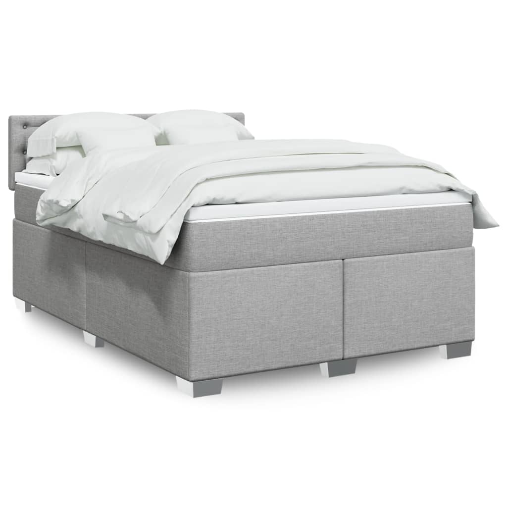 Giroletto a Molle con Materasso Grigio Chiaro 160x200cm Tessuto | homemem39