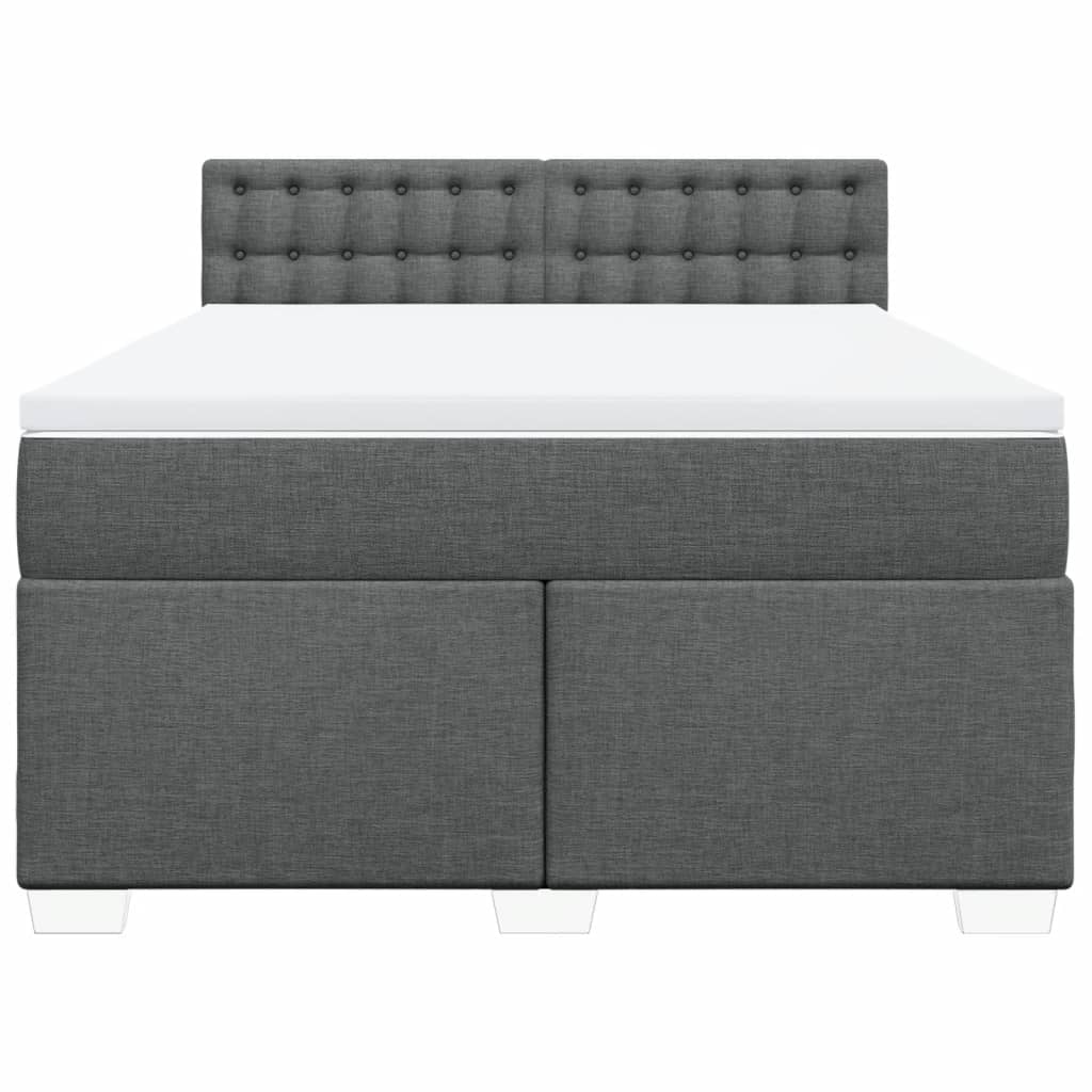 Giroletto a Molle con Materasso Grigio Scuro 160x200 cm Tessuto