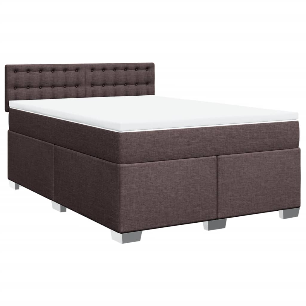Giroletto a Molle con Materasso Marrone Scuro 160x200cm Tessuto - homemem39