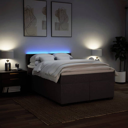 Giroletto a Molle con Materasso Marrone Scuro 160x200cm Tessuto - homemem39