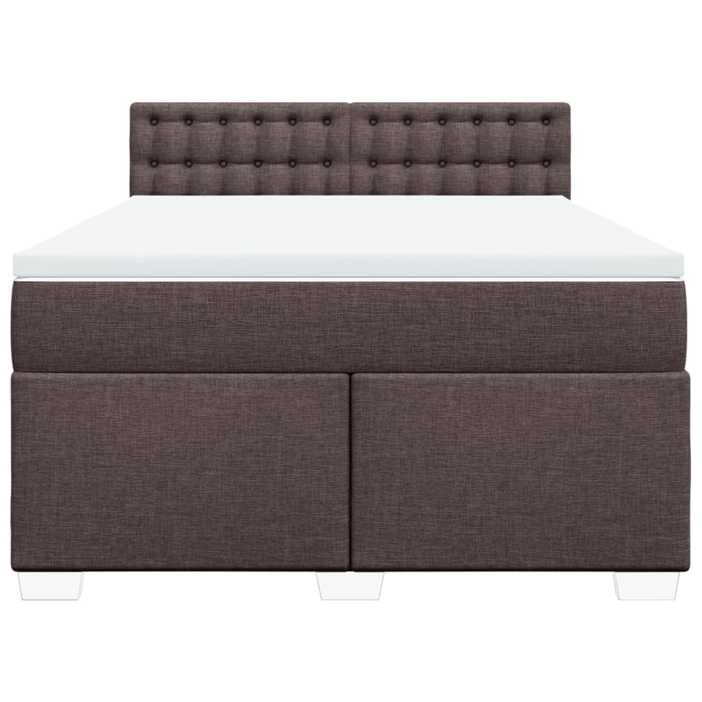 Giroletto a Molle con Materasso Marrone Scuro 160x200cm Tessuto - homemem39