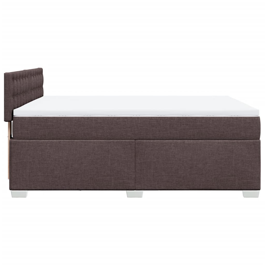 Giroletto a Molle con Materasso Marrone Scuro 160x200cm Tessuto - homemem39