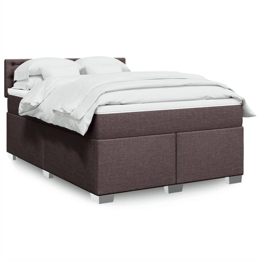 Giroletto a Molle con Materasso Marrone Scuro 160x200cm Tessuto - homemem39