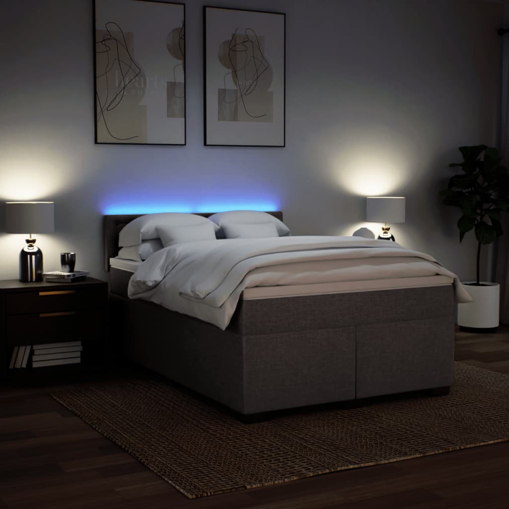 Giroletto a Molle con Materasso Tortora 160x200 cm in Tessuto | homemem39