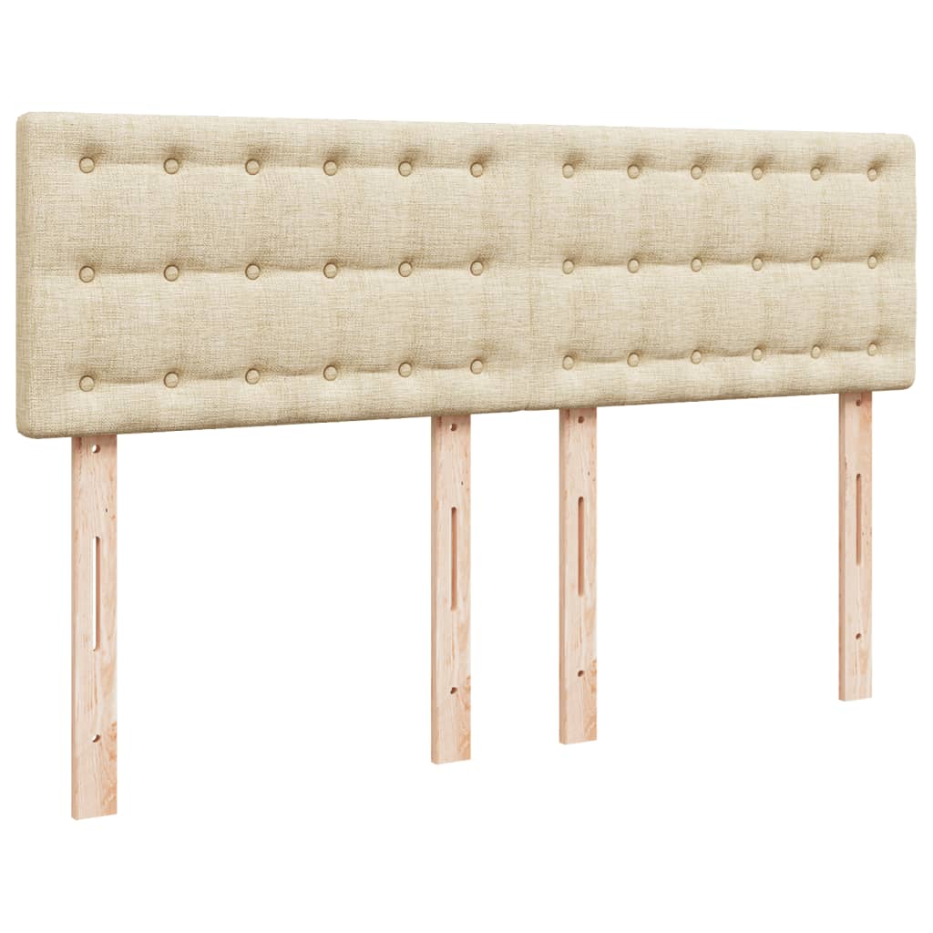 Giroletto a Molle con Materasso Crema 160x200 cm in Tessuto - homemem39