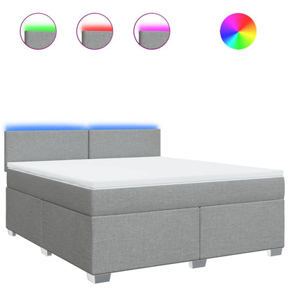 Giroletto a Molle con Materasso Grigio Chiaro180x200 cm Tessuto - homemem39