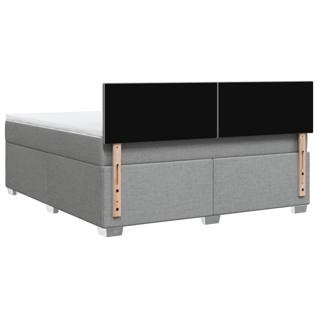 Giroletto a Molle con Materasso Grigio Chiaro180x200 cm Tessuto