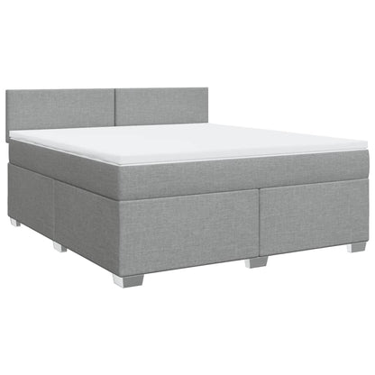 Giroletto a Molle con Materasso Grigio Chiaro180x200 cm Tessuto